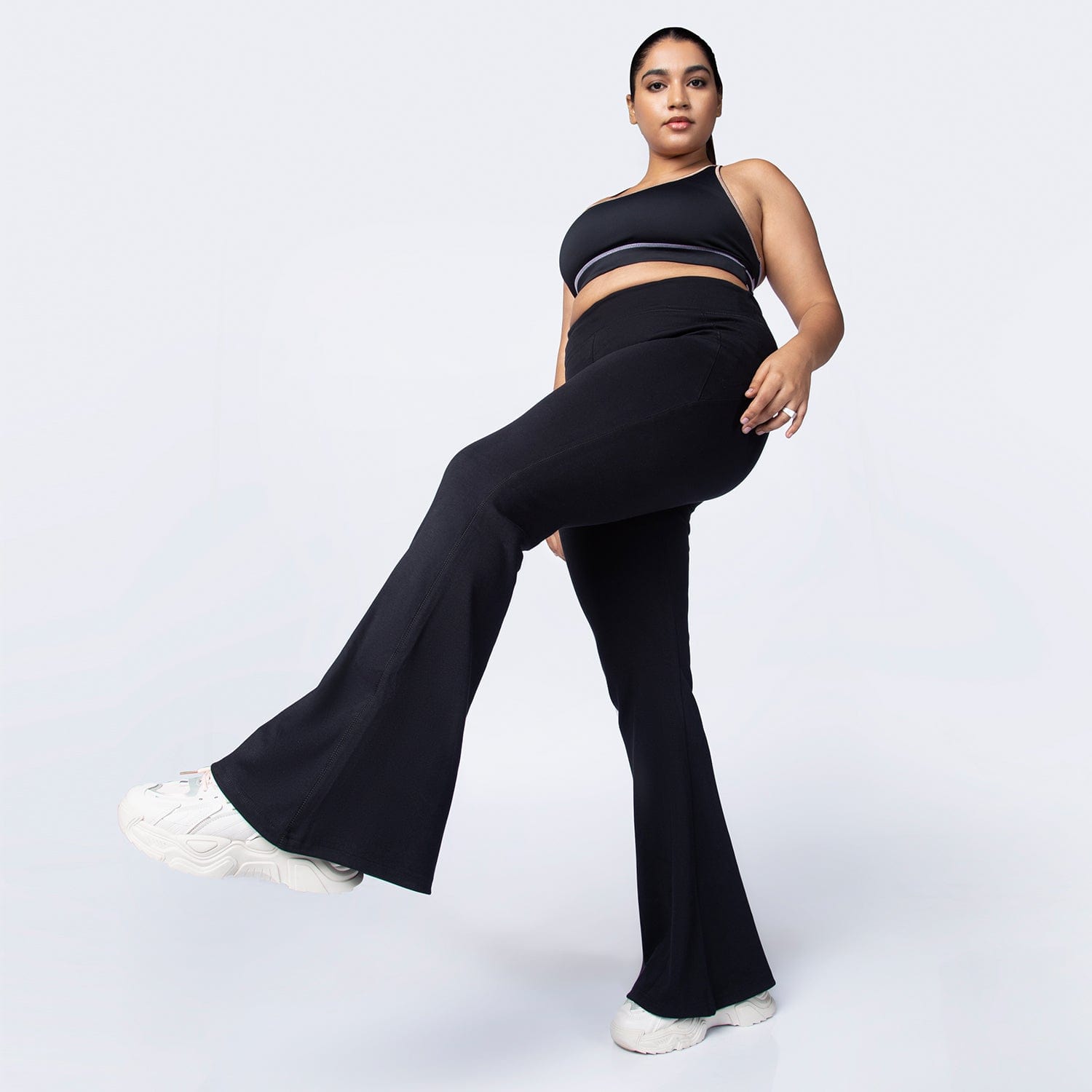 Women's Black Sports Bootcut Pant