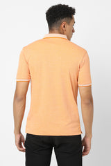Men's Orange Casual Half Sleeves Polo Tshirt