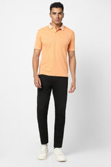 Men's Orange Casual Half Sleeves Polo Tshirt