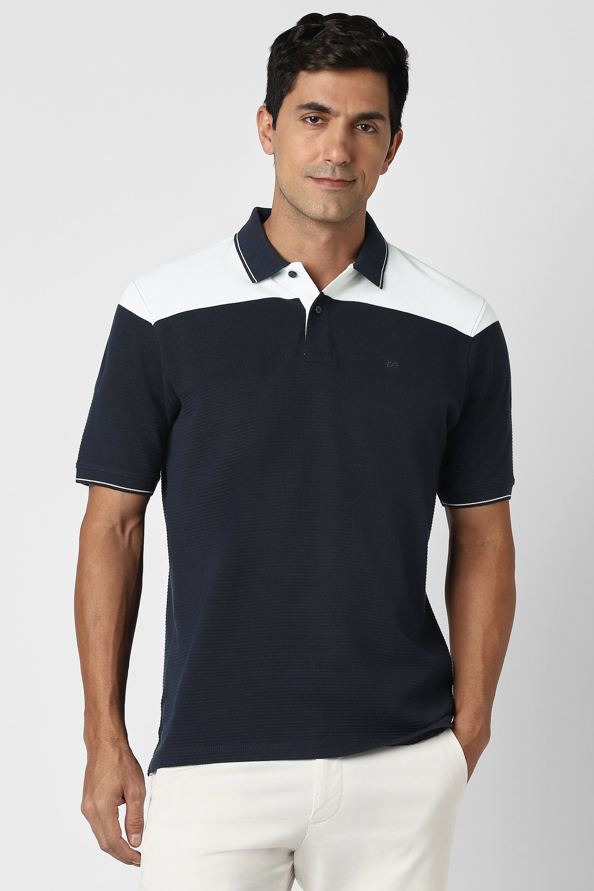 Men's Navy Casual Half Sleeves Polo Tshirt