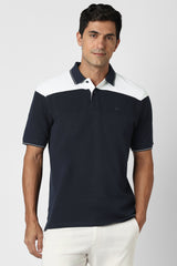 Men's Navy Casual Half Sleeves Polo Tshirt