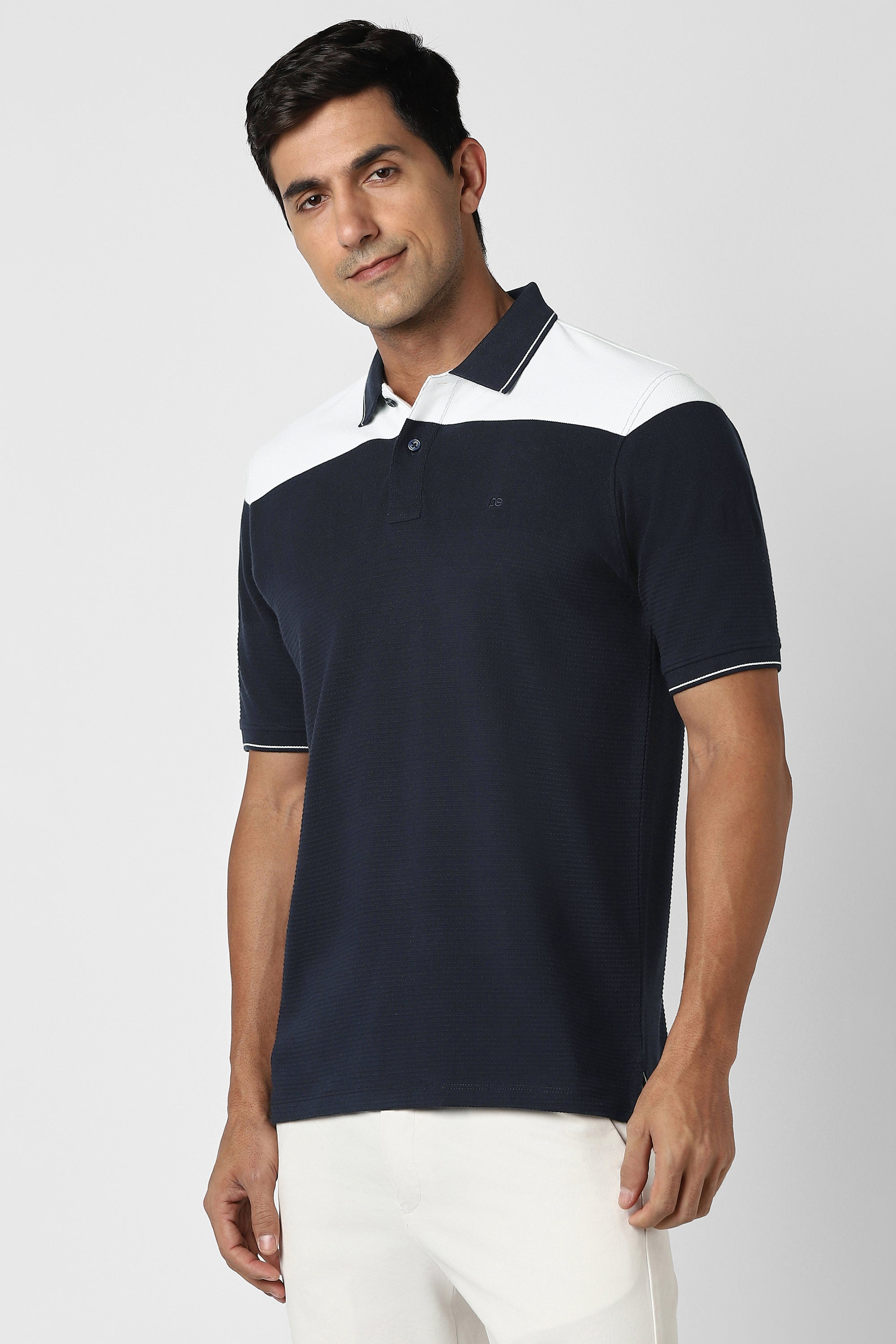 Men's Navy Casual Half Sleeves Polo Tshirt