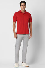 Men's Red Casual Half Sleeves Polo Tshirt