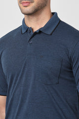 Men's Navy Casual Half Sleeves Polo Tshirt