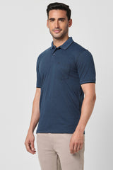 Men's Navy Casual Half Sleeves Polo Tshirt
