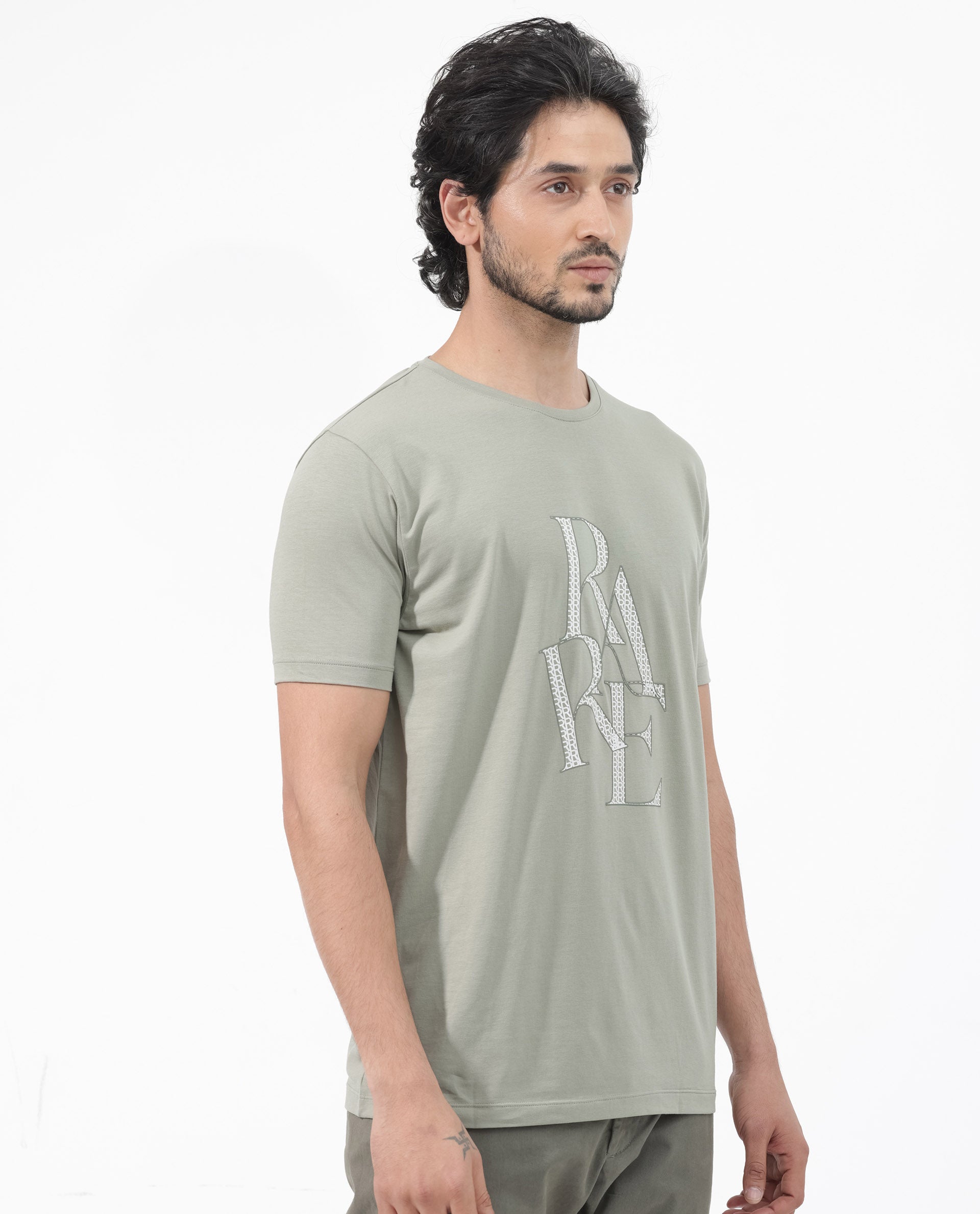 Men's Grey Casual Regular Fit Printed Half Sleeves Tshirt