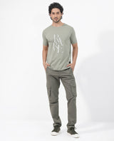 Men's Grey Casual Regular Fit Printed Half Sleeves Tshirt
