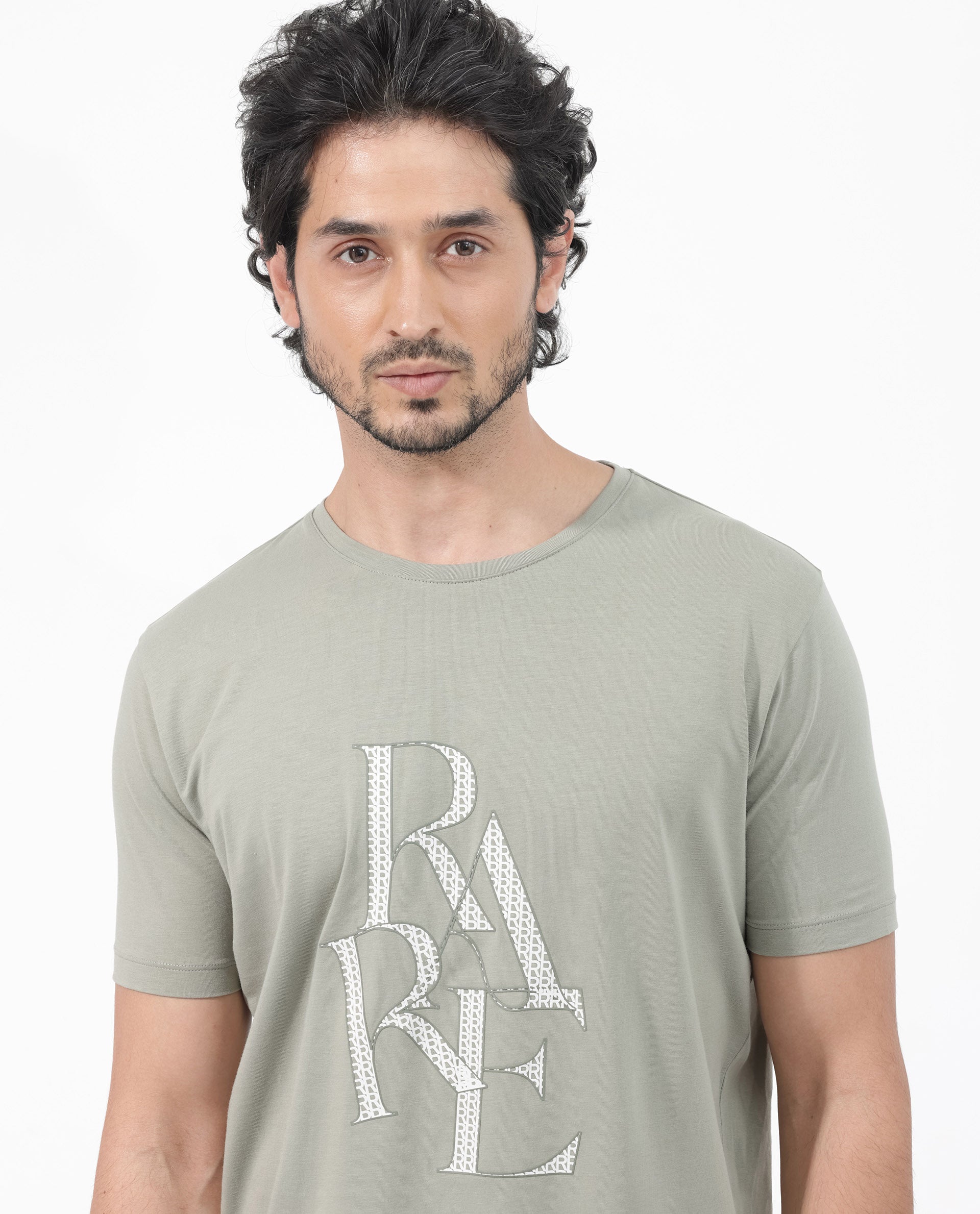 Men's Grey Casual Regular Fit Printed Half Sleeves Tshirt