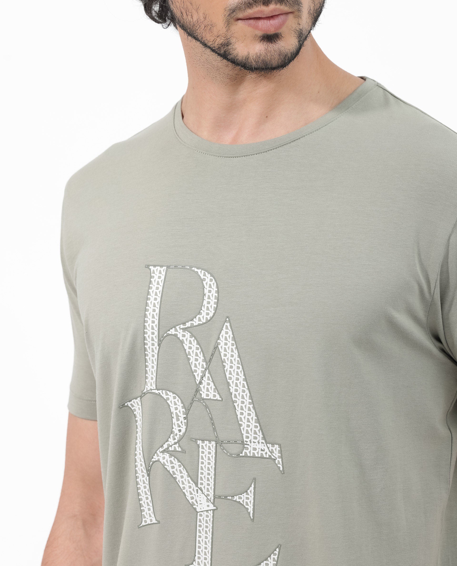 Men's Grey Casual Regular Fit Printed Half Sleeves Tshirt