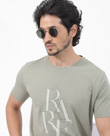Men's Grey Casual Regular Fit Printed Half Sleeves Tshirt