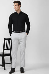 Men's Black Office Wear Full Sleeves Shirt