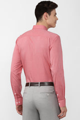 Men's Red Office Wear Full Sleeves Shirt