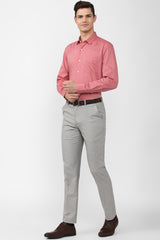 Men's Red Office Wear Full Sleeves Shirt