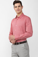 Men's Red Office Wear Full Sleeves Shirt