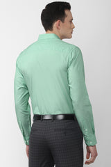 Men's Green Office Wear Full Sleeves Shirt