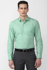 Men's Green Office Wear Full Sleeves Shirt