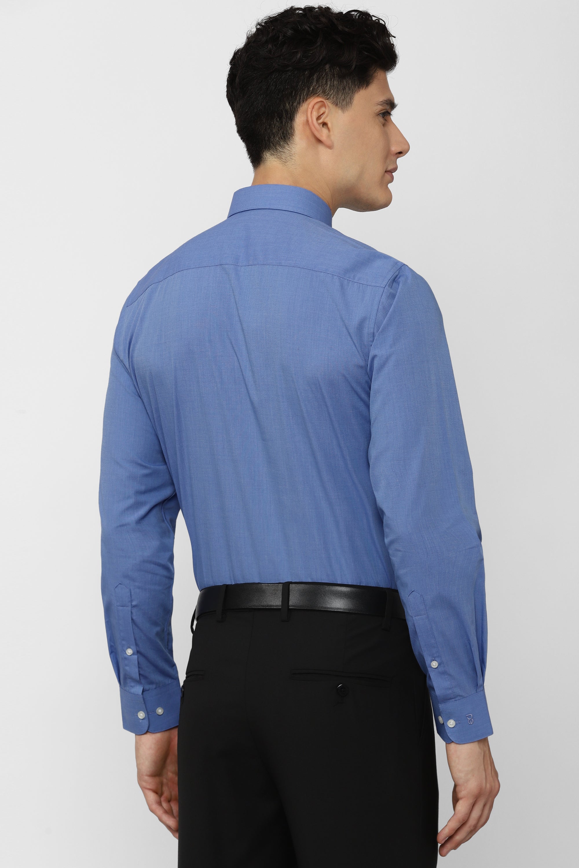 Men's Blue Office Wear Full Sleeves Shirt
