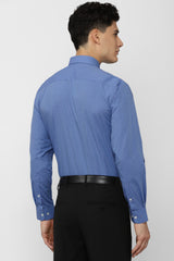 Men's Blue Office Wear Full Sleeves Shirt