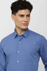 Men's Blue Office Wear Full Sleeves Shirt