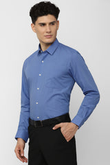 Men's Blue Office Wear Full Sleeves Shirt