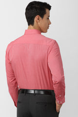 Men's Red Office Wear Full Sleeves Shirt