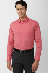 Men's Red Office Wear Full Sleeves Shirt