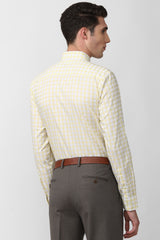 Men's Yellow Office Wear Full Sleeves Shirt