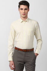 Men's Yellow Office Wear Full Sleeves Shirt