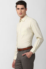 Men's Yellow Office Wear Full Sleeves Shirt