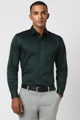 Men's Green Work Full Sleeves Shirt