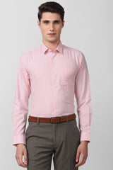Men's Pink Office Wear Full Sleeves Shirt