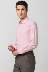 Men's Pink Office Wear Full Sleeves Shirt