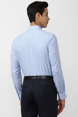 Men's Blue Office Wear Full Sleeves Shirt