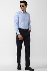 Men's Blue Office Wear Full Sleeves Shirt