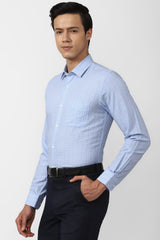 Men's Blue Office Wear Full Sleeves Shirt