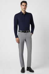 Men's Navy Office Wear Full Sleeves Shirt