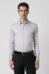 Men's Grey Work Full Sleeves Shirt