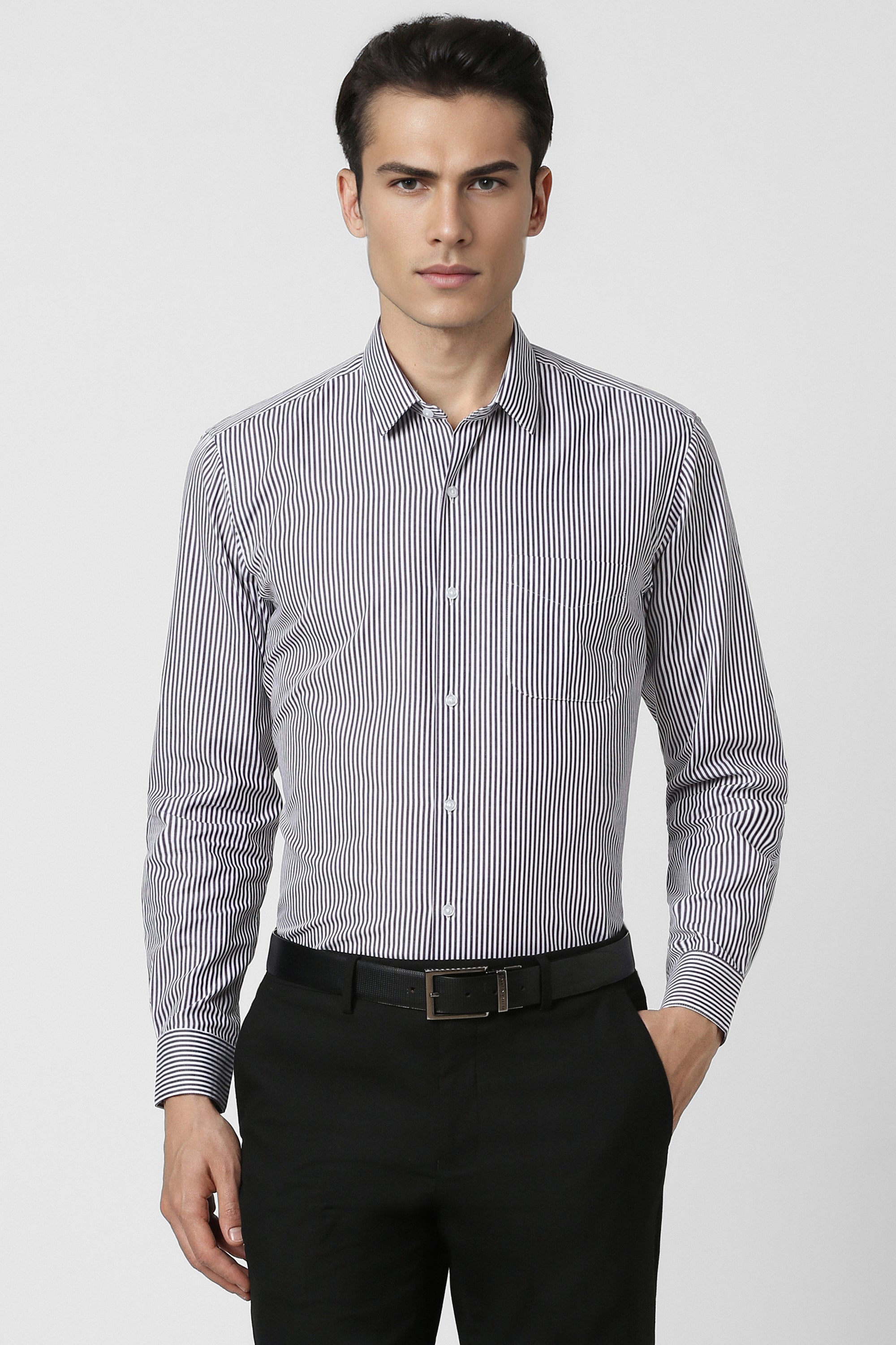 Men's Purple Casual Full Sleeves Shirt