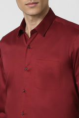 Men's Red Work Full Sleeves Shirt