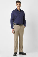 Men's Navy Office Wear Full Sleeves Shirt