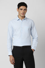 Men's Blue Office Wear Full Sleeves Shirt