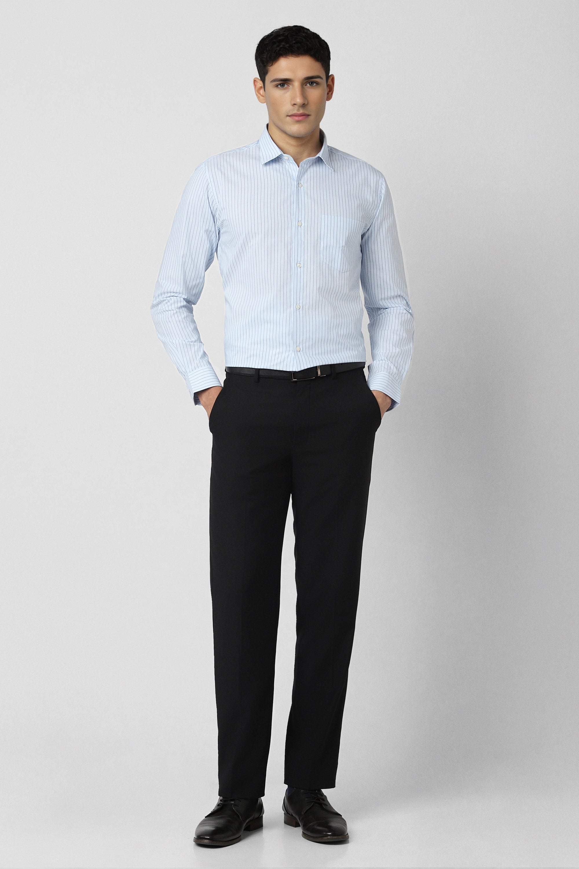 Men's Blue Office Wear Full Sleeves Shirt