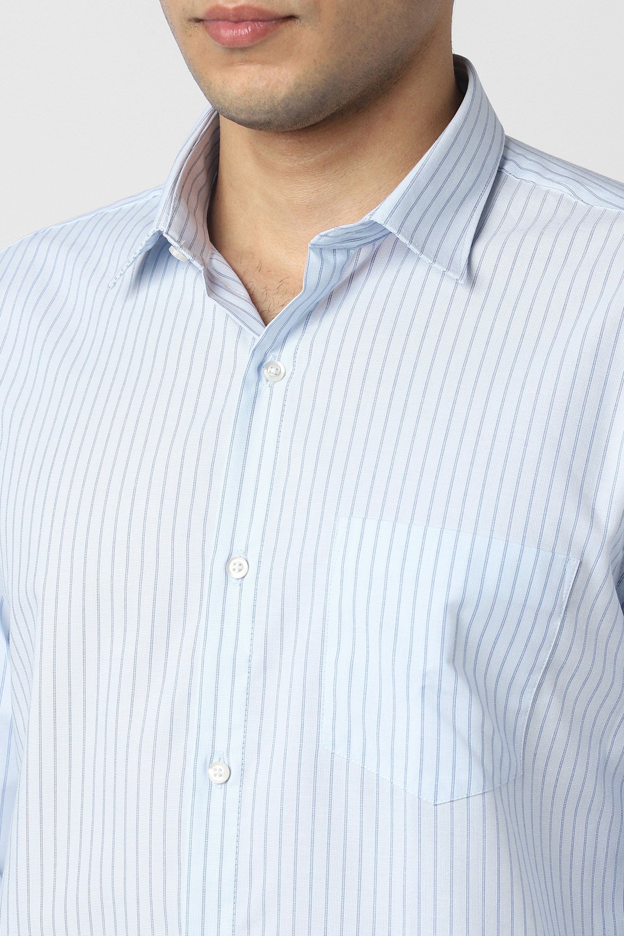 Men's Blue Office Wear Full Sleeves Shirt