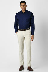Men's Navy Office Wear Full Sleeves Shirt