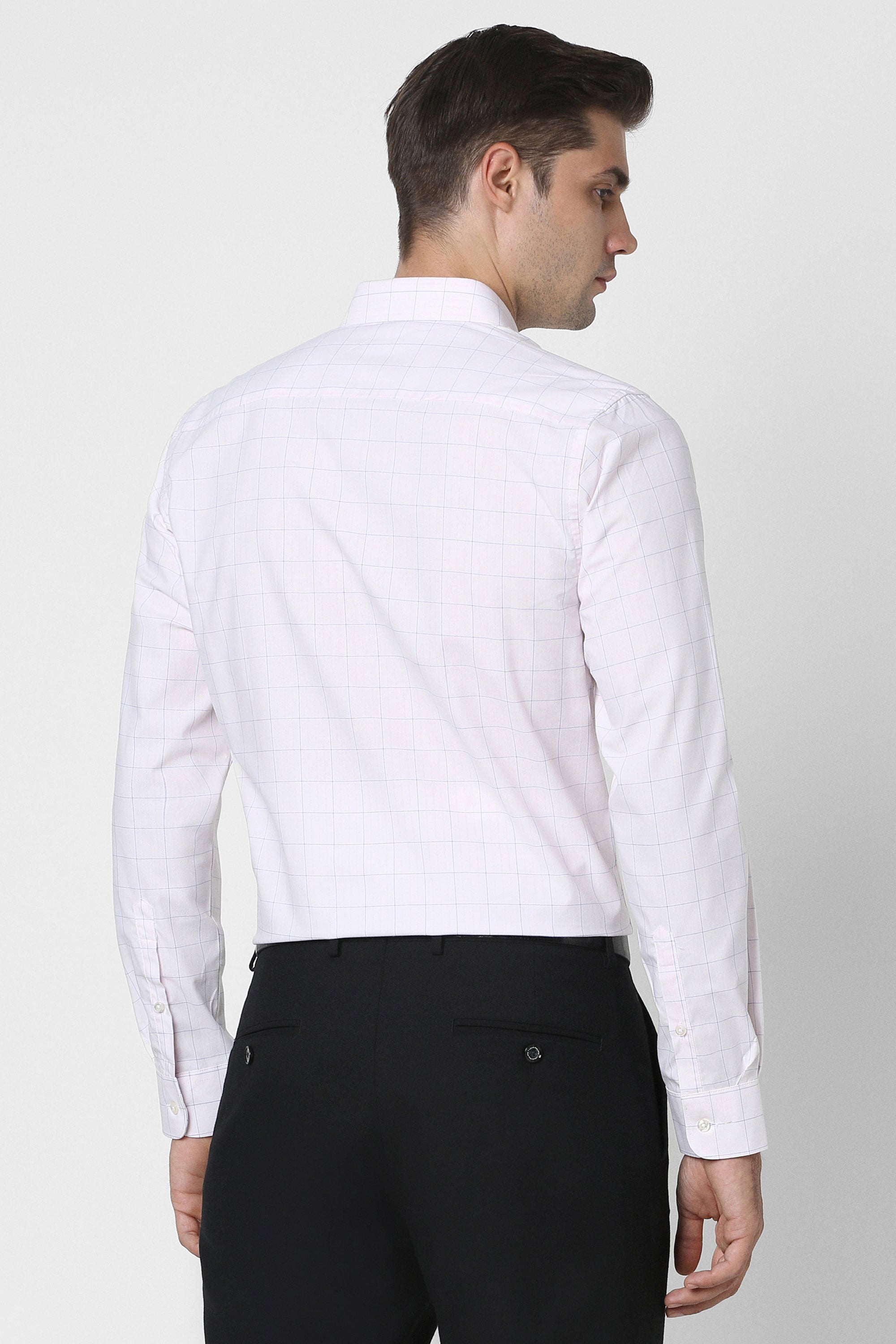 Men's Peach Office Wear Full Sleeves Shirt