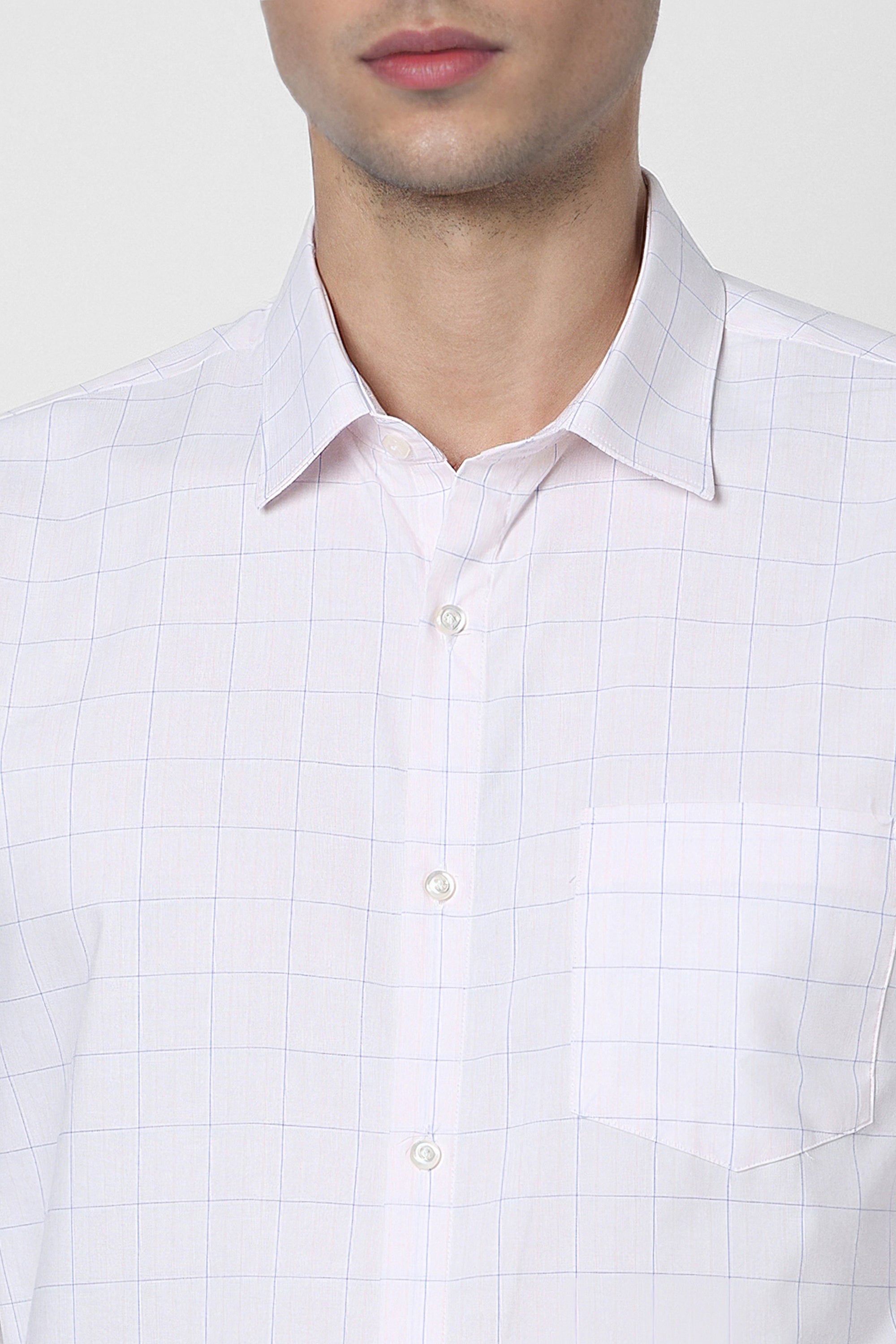 Men's Peach Office Wear Full Sleeves Shirt