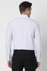 Men's Lilac Office Wear Full Sleeves Shirt