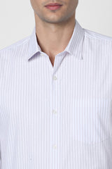 Men's Lilac Office Wear Full Sleeves Shirt