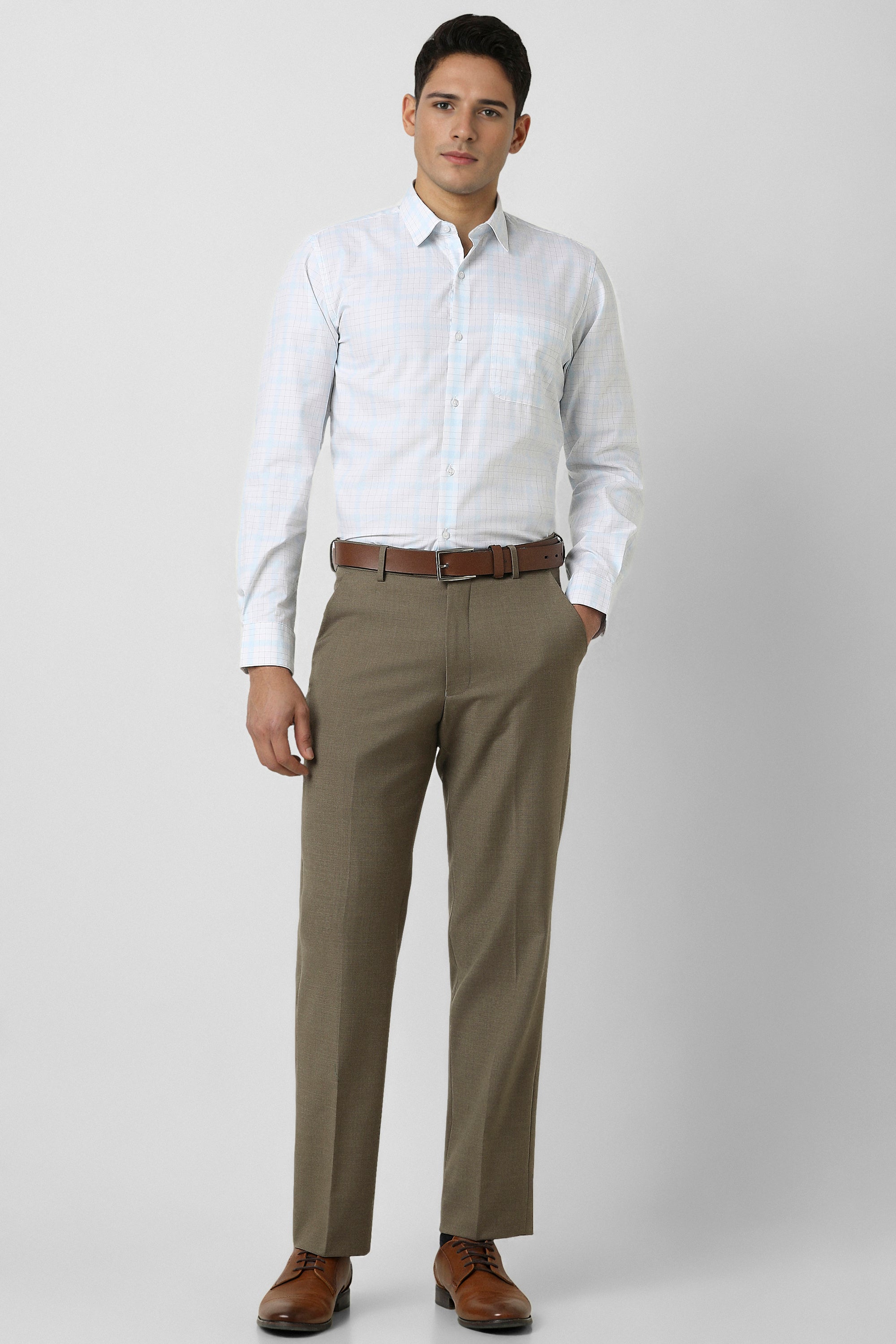 Men's White Office Wear Full Sleeves Shirt