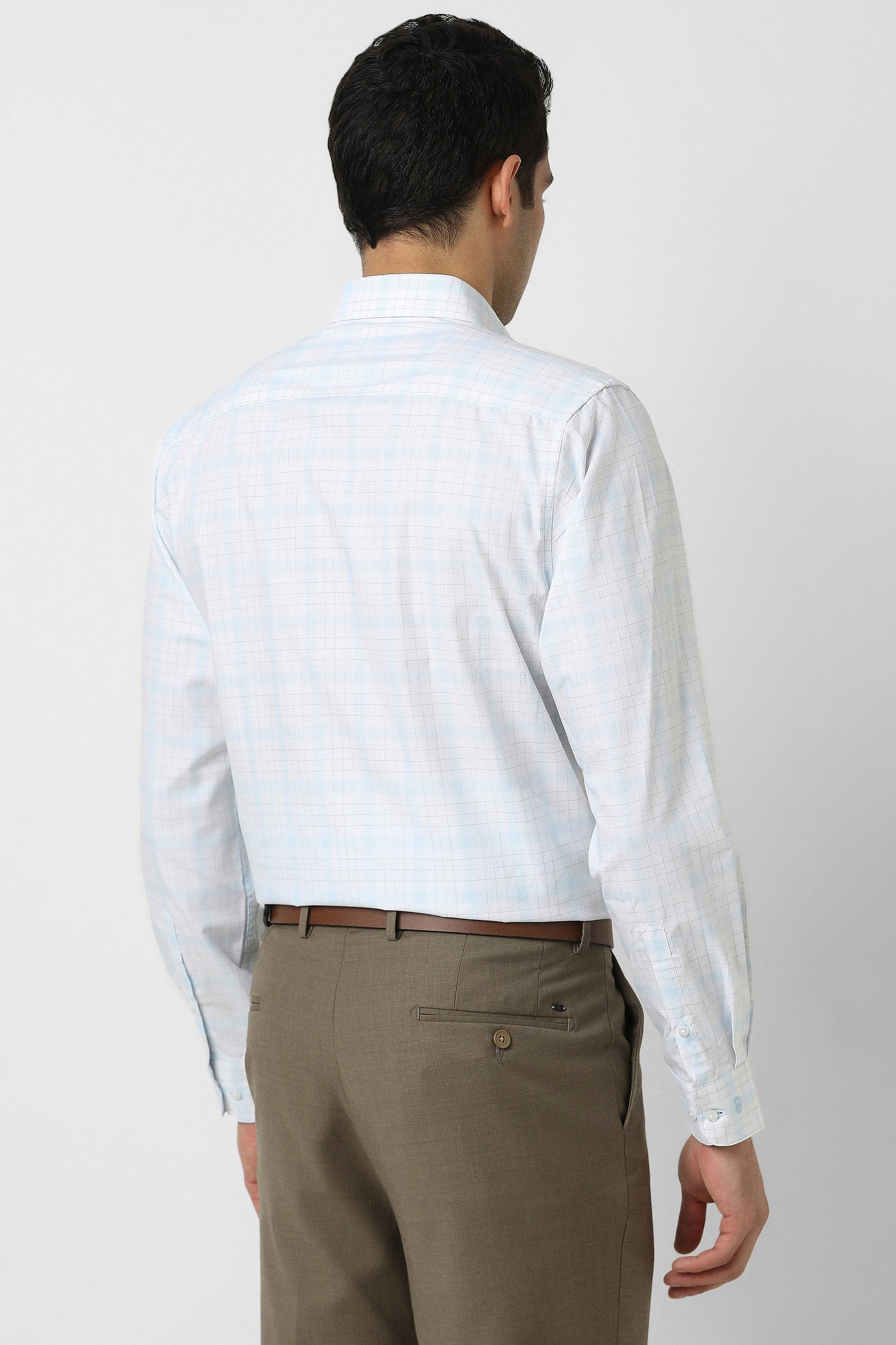 Men's White Office Wear Full Sleeves Shirt